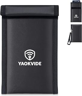 Military Grade Faraday Bag for Phone & Key Fob with Strap, Signal Blocking | 5G/WiFi/Bluetooth/GPS Blocking, Keyless Entry Security, Fireproof & Waterproof, Privacy Protection, Travel & Daily Use