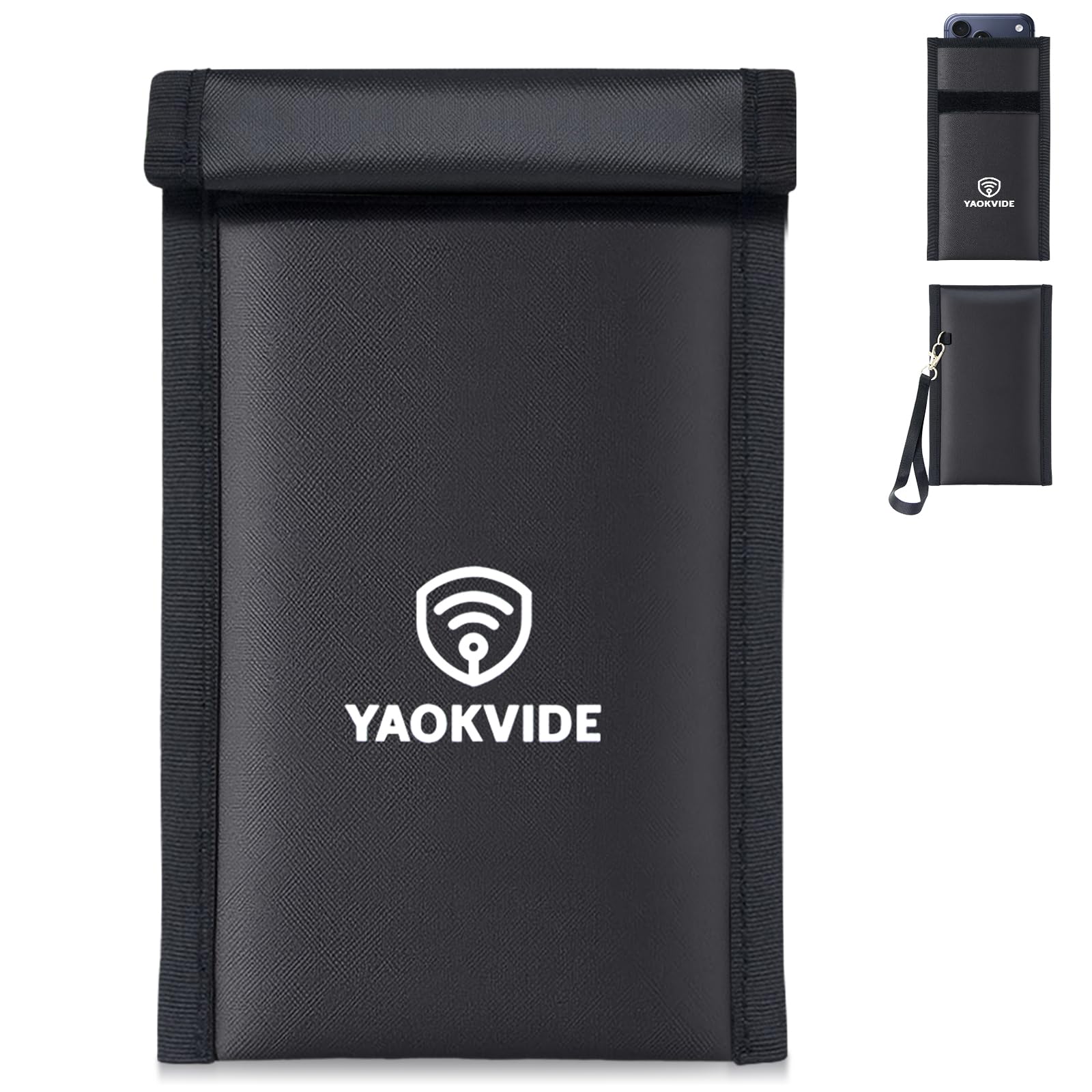 Military Grade Faraday Bag for Phone & Key Fob with Strap, Signal Blocking | 5G/