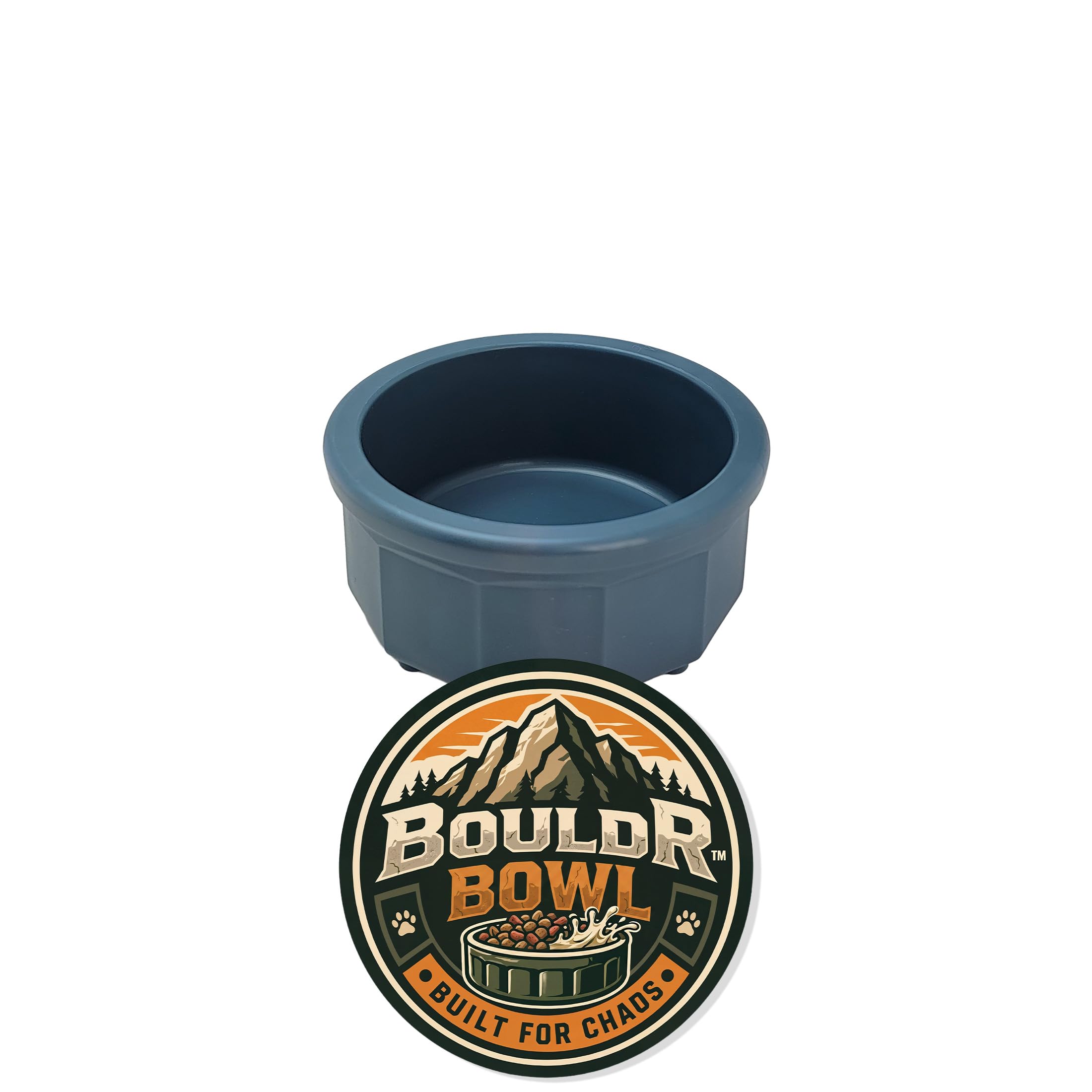 Pet Crock Bowl – Thick Durable Plastic Non-Tip Food & Water Dish for Small Dogs,