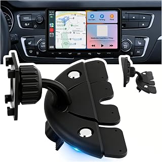 New CD Slot Mount for CarPlay Screen,Essential CD Mount for CarPlay Screen with 360° Swivel & Triangular Support Design,Professional CarPlays CDs Mounts Car Accessories