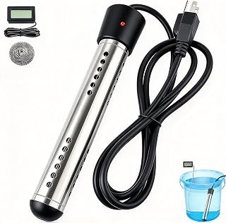 Suwdjpwo 2000W Portable Immersion Water Heater with Digital LCD Thermometer | Fast Heating，Real‑time Temp Monitoring, Multi‑Scenario Use, Ideal for Camping & Household Temporary Hot Water