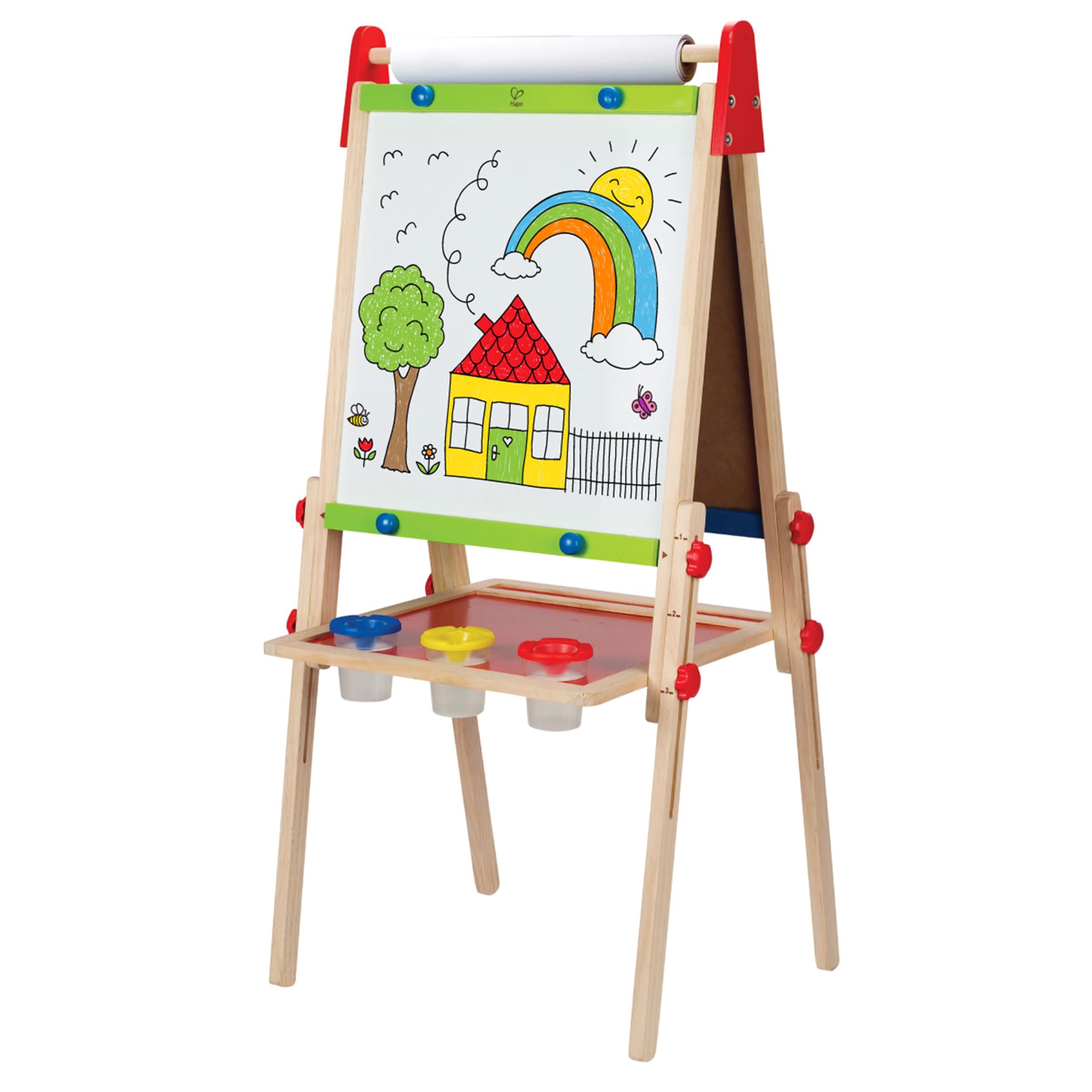 Hape E1010 Magnetic All in 1 Kids Height Adjustable Drawing Dry-Erase Chalkboard