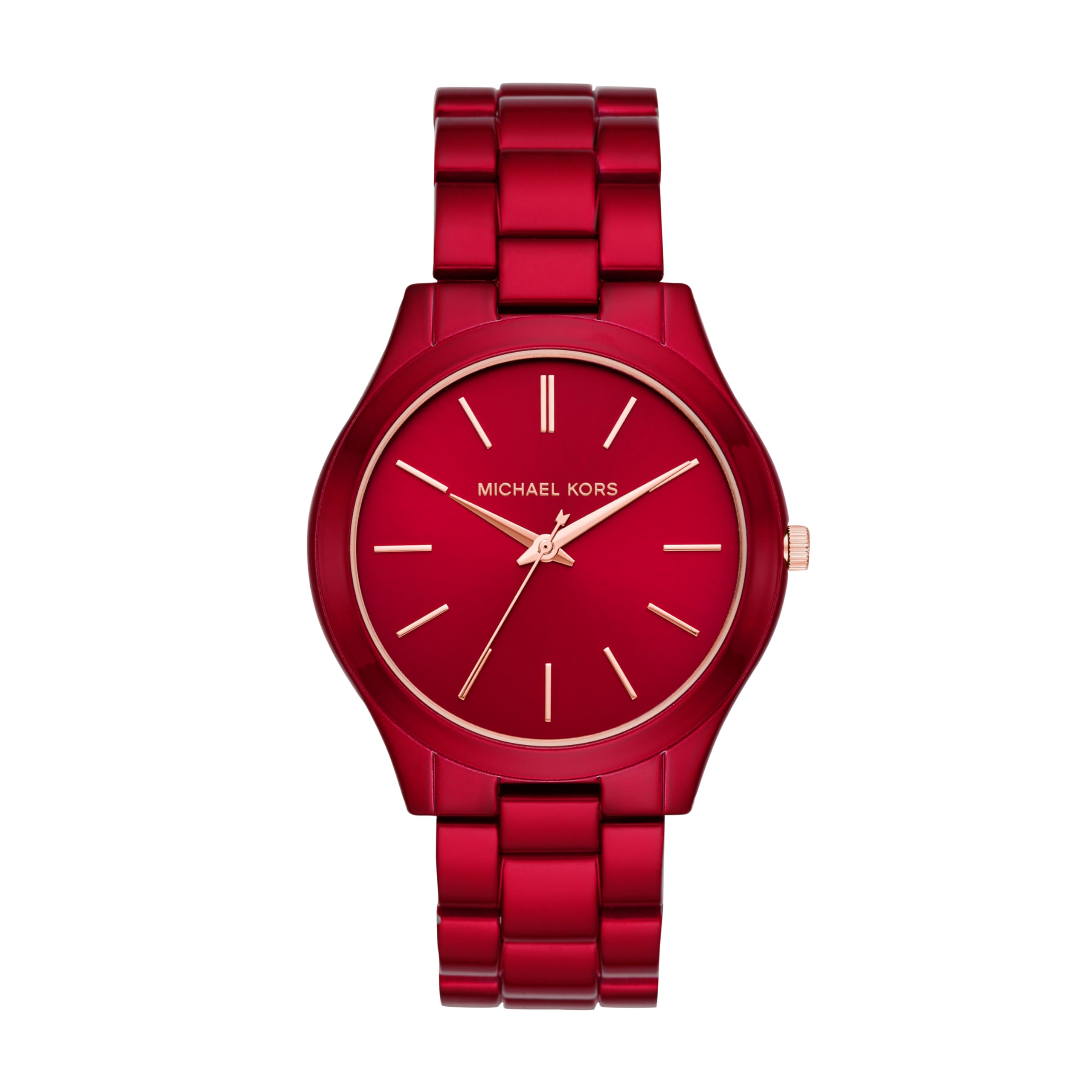 Michael Kors Slim Runway Three-Hand Rose Gold-Tone Stainless Steel Women's Watch