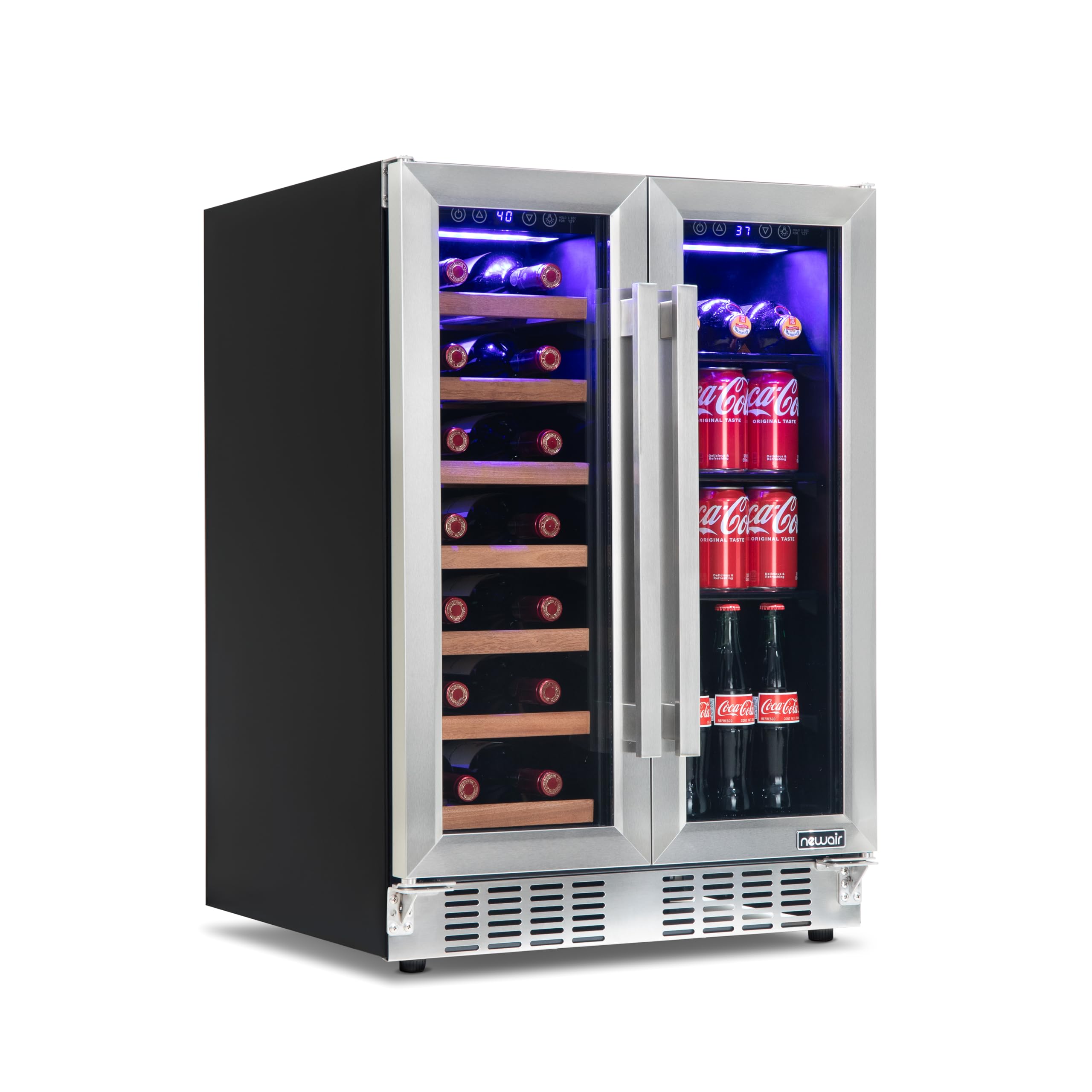 NewAir 24" Dual Zone Beverage Refrigerator & Wine Cooler for 20 Bottles & 78 Can