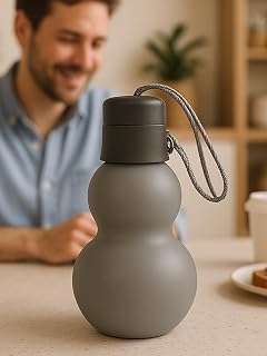 Pumpkin Water Bottle 15 oz Chinese Inspired Retro Pumpkin Style Travel Bottle BPA Free Leakproof Sports Water Bottle with Strap PP Plastic Material Capacity