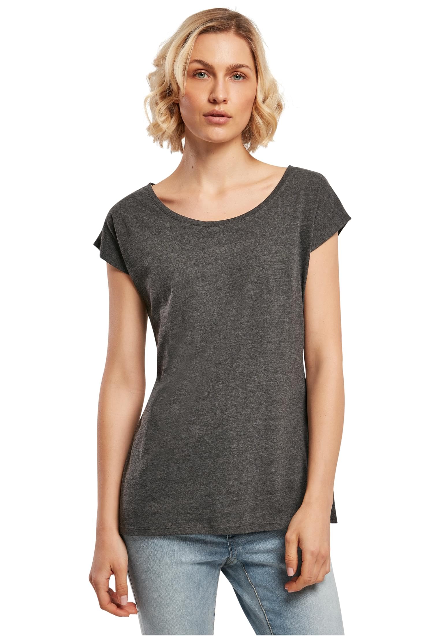 Build Your Brand Women's Bb013-ladies Wide Neck Tee T-Shirt