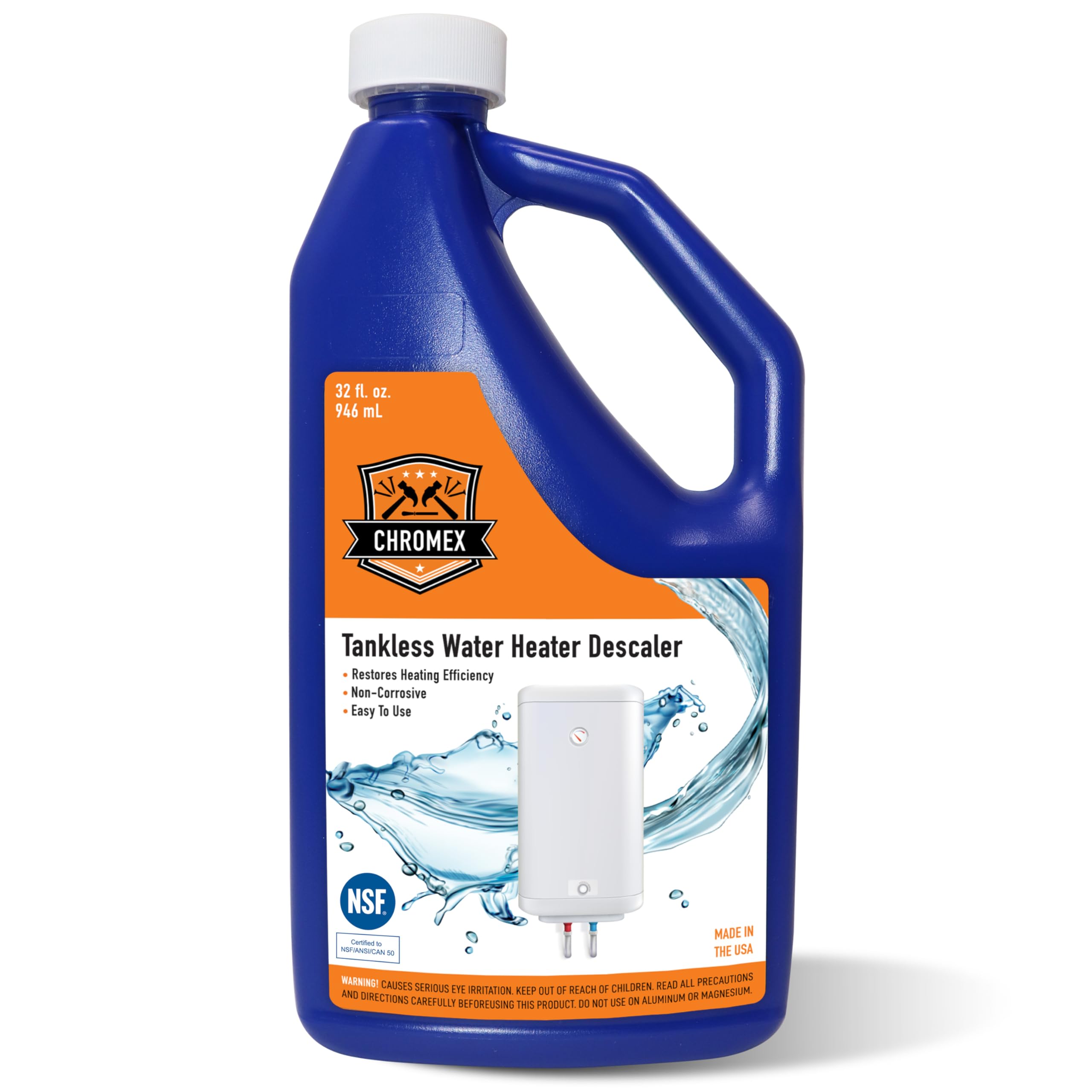 Chromex NSF Certified Tankless Water Heater Descaling Solution | Highly Effectiv