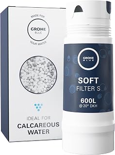 GROHE Blue S-Filter Cartridge - Replacement Filter for Blue and Red Water Systems for Fresh Filtered Water, Reduces Limescale and Heavy Metals, Capacity 600 Litre, 40404001