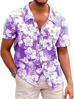 Men's Novelty Hawaiian Floral Shirt Summer Beach Shirts