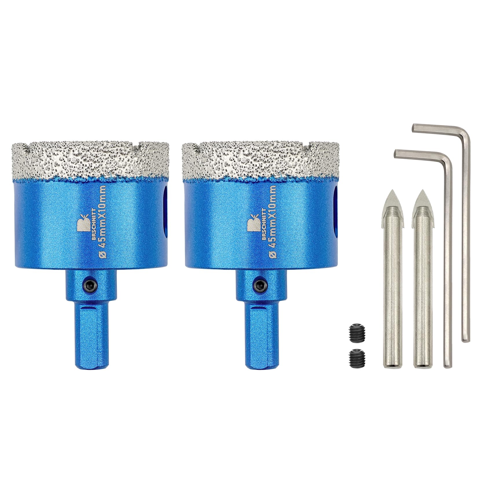 Dry Diamond Core Drill Bit with Pilot Bit - 1 4/5 Inch Diamond Tile Hole Saw wit