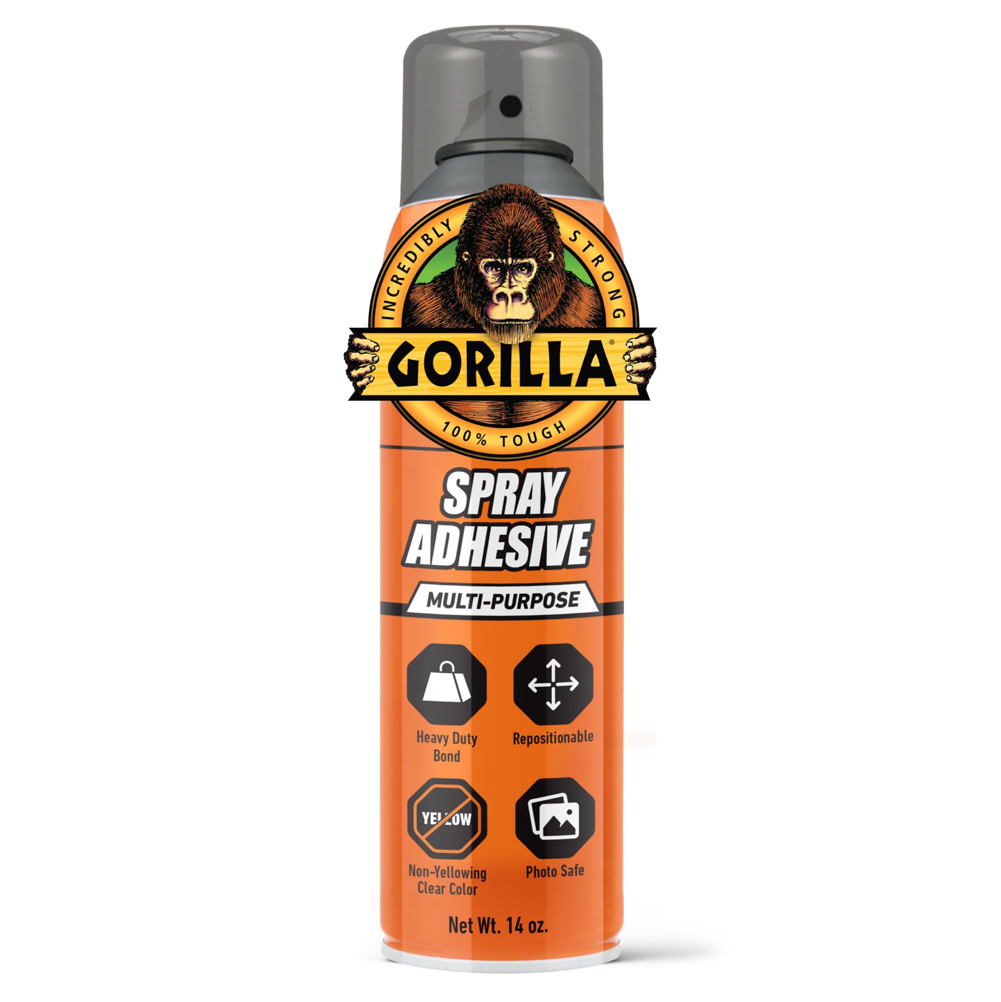 Gorilla Heavy Duty Spray Adhesive, Multi-Purpose, Indoor Outdoor, 396g | Permane