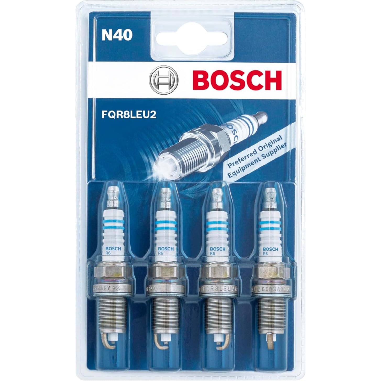 Bosch 0242230806 (N40), Spark Plug Set of 4 - for a Reliable Gasoline Engine Sta