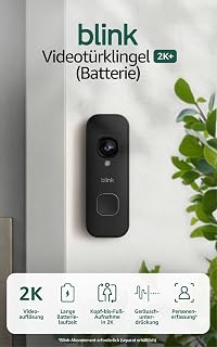 Blink Battery Doorbell 2K+ (newest gen) | Head-to-toe view | 2K video | Enhanced audio | IP65 | Long-lasting battery life | Easy setup | Required Sync Module not included – Add-On (Black)
