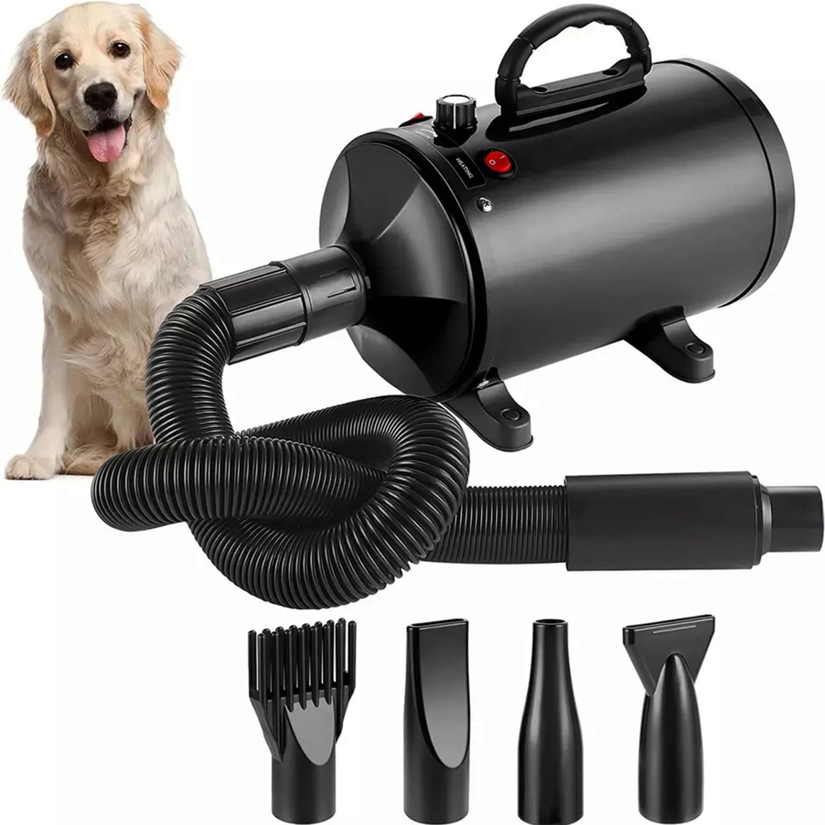 Dog Hair Dryer, 2800 W Professional Blower Dog Dryer, Adjustable Speed and Heat,