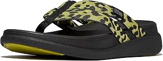 Fitflop F-Mode Go Leopard Webbing Strappy Flip-Flops, Women's Flip Flops