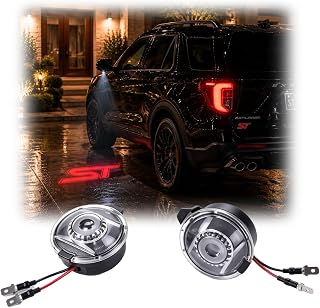 2PCS No Fade HD Rearview Mirror Puddle Lights Compatible with 2010-2026 Explorer Edge ST Projection Welcome Lights, Adjustable Angle, Plug & Play Replacement