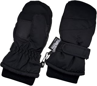 Waterproof Kids Mittens Gloves, 100G 3M Thinsulate Baby Toddler Winter Snow | Stay-put cuff keep snow out and mittens on by Wildbreakers: fleece lined, adjustable wrist, warm, dry hands for boys girls