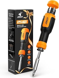JOREST 25 in 1 Multi Screwdriver, Screw Driver, Magnetic Screwdriver Set | Multibit Screwdriver with Torx, Phillips, Square, Hex, Portable Screwdriver All in One Tool Kit for Daily Repairs, Outdoor