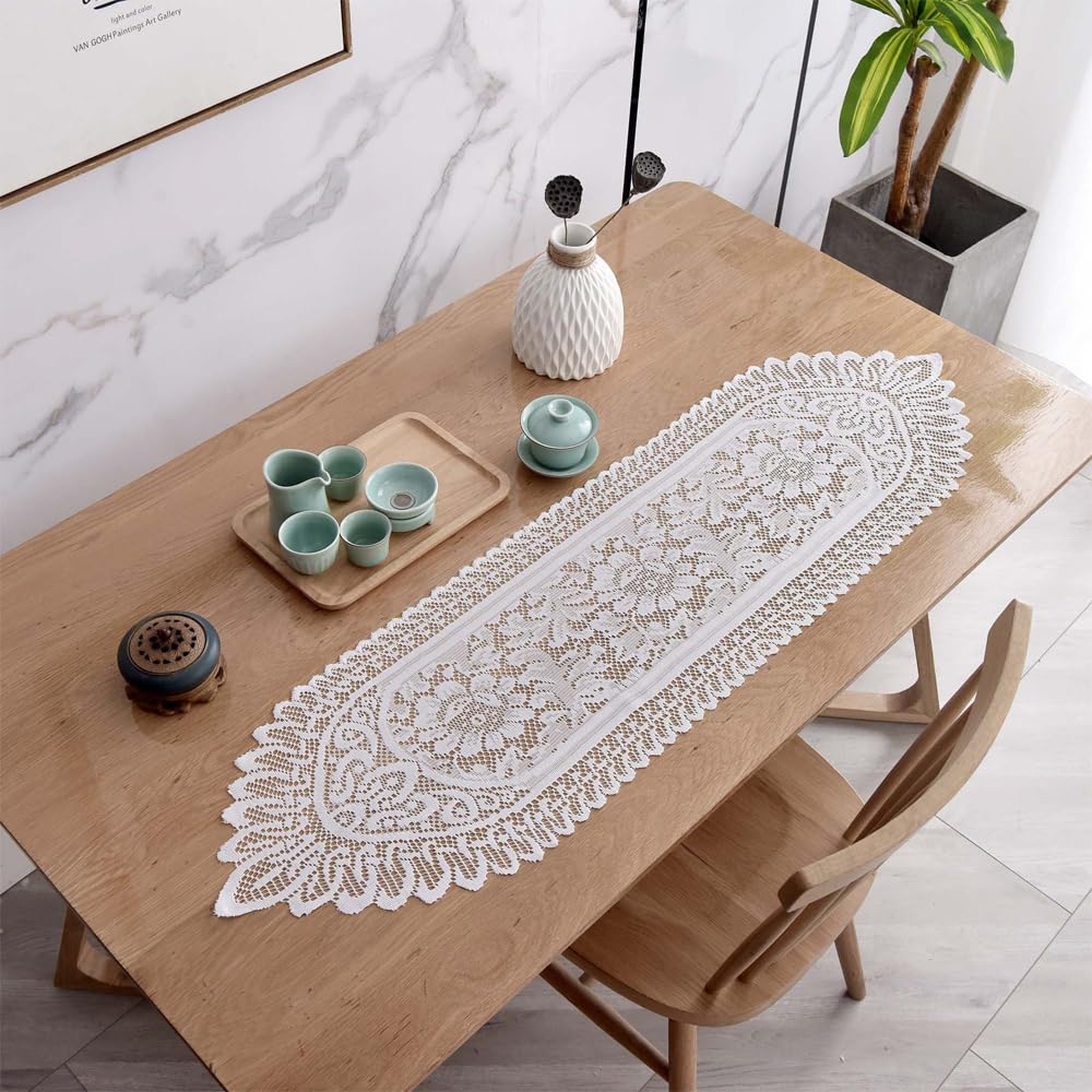 2 Pack Lace Up Tablecloths Rectangular Table Cloth for Dining Room Wedding Brida