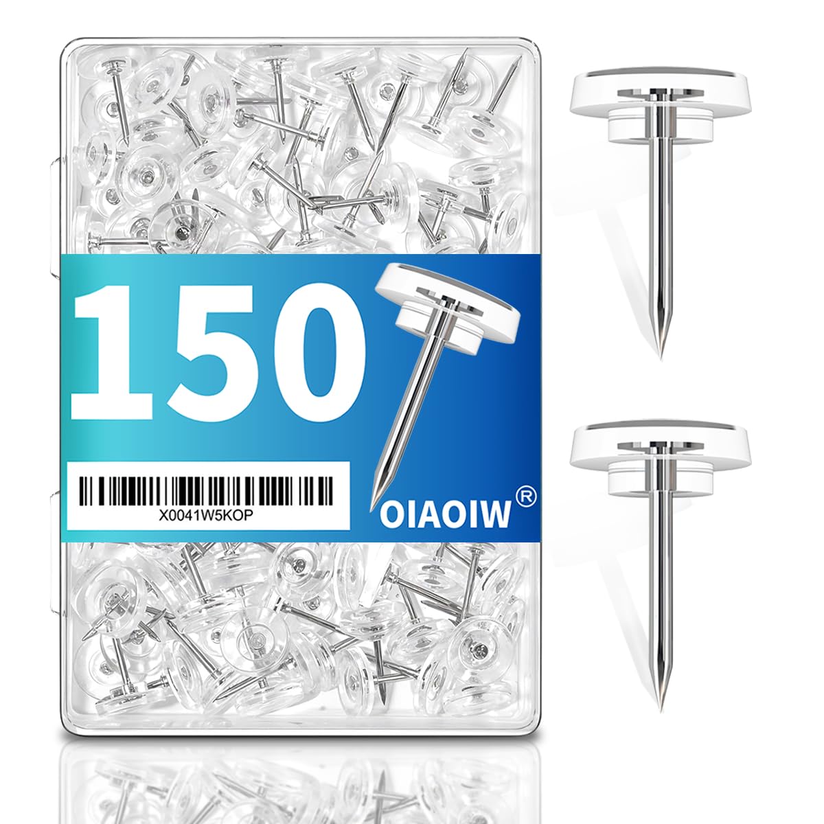 150PCS Clear Thumb Tacks for wall Push pins for wall thumbtacks for Hanging | Fl