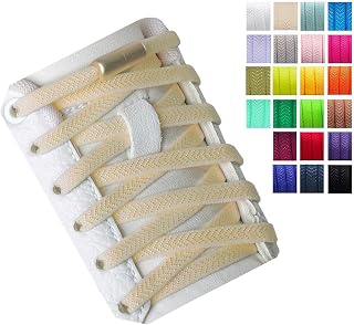 Olukssck 2 Pairs Elastic Shoelaces Without Tying Shoe Laces with Metal Lock, Laces Quick Release for Children Adults Shoes
