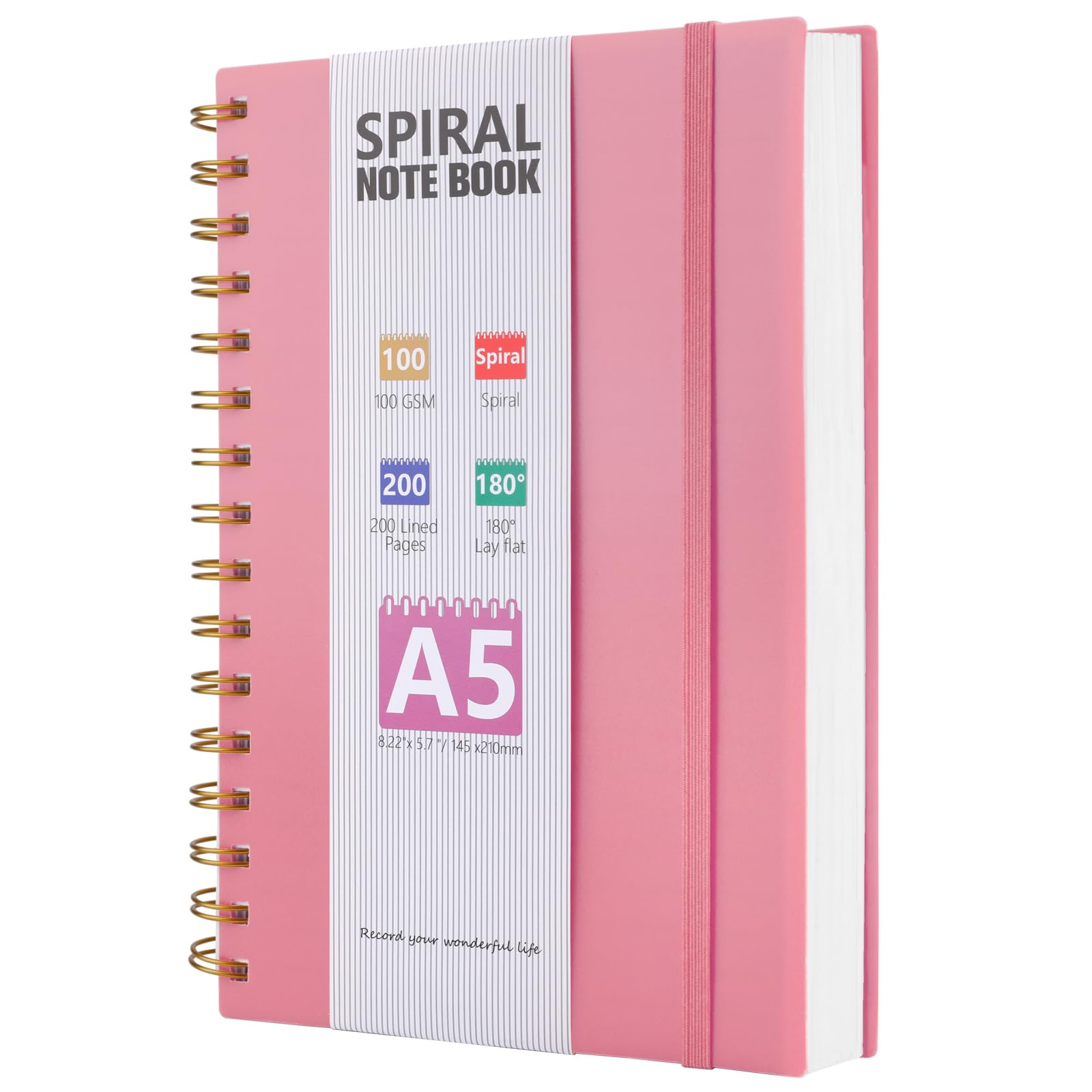 HIJYOO A5 Journal Notebook, 100GSM 200 Pages A5 Notepad Wirebound Notebooks for 