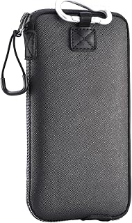 OneJoy Neoprene Phone Pouch, Lightweight Protective Cellphone Sleeve with Large Zipper Opening, Inner Pocket, Thermal Insulated, Durable Cell Phone Carrier for iPhone & Smartphones [ Black ]