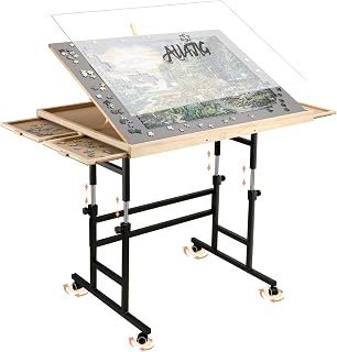 ALL4JIG 1500 Piece Jigsaw Puzzle Table with Legs, 25.2"x34.25" Adjustable Puzzle Board for Adults – 4 Drawers & Cover, for Diamond Painting, Fuse Beads, and More, Birthday Gift for Mom