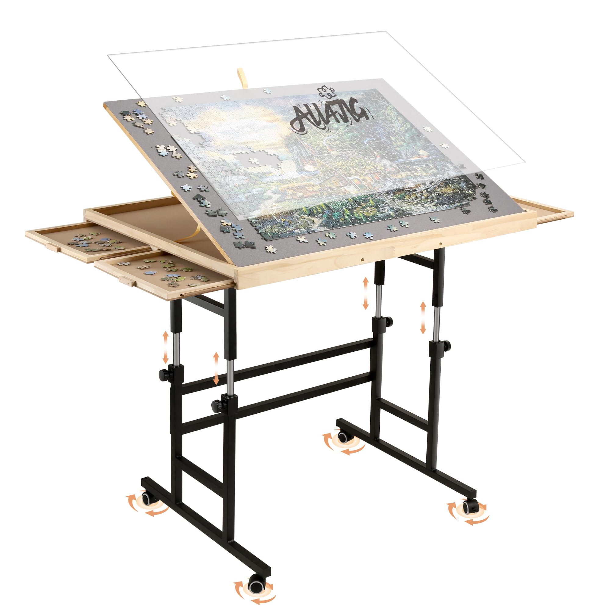 ALL4JIG 1500 Piece Jigsaw Puzzle Table with Legs, 25.2"x34.25" Adjustable Puzzle