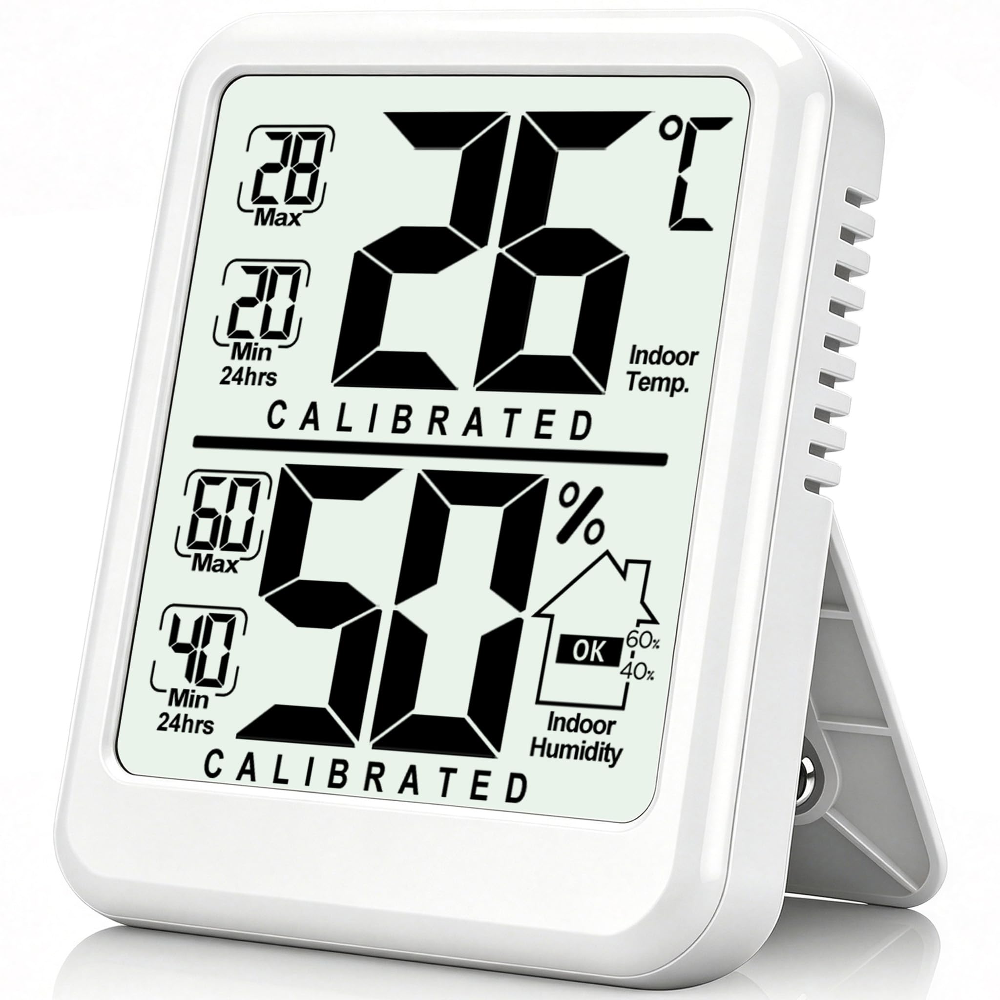 Antonki Hygrometer Indoor Room Thermometer, Temperature and Humidity Meter | wit