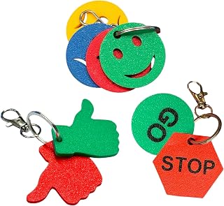 Essentials Communication Pack - 3 x Emotional Regulation Keyrings | 1 x Emotions Regulation Keyring | 1 x Thumbs Up Thumbs Down Keyring | 1 x Stop & Go Keyring | Teaching Aids | SEN Tools for Kids