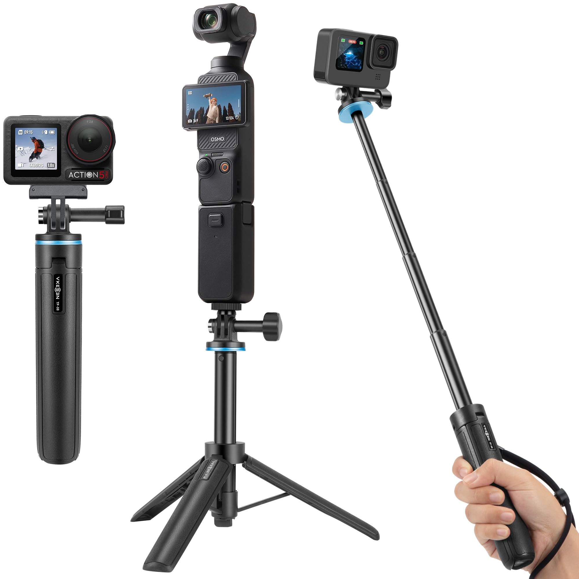 51 cm Selfie Stick Tripod Holder for DJI Osmo Pocket 4P/4/3, All GoPro etc.