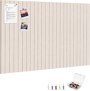 Large Cork Board 36" x 24", 6-Pack Pin Board, Felt Bulletin Boards | Includes 30 Pushpins & 40 Removable Adhesive Tabs, High-Density, Notice Boards for Wall Office Home Decor (Oatmeal)