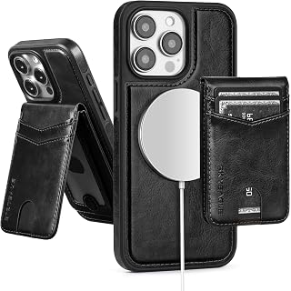 SkyEagle for iPhone 15 Pro Wallet Case with Card Holder,Black
