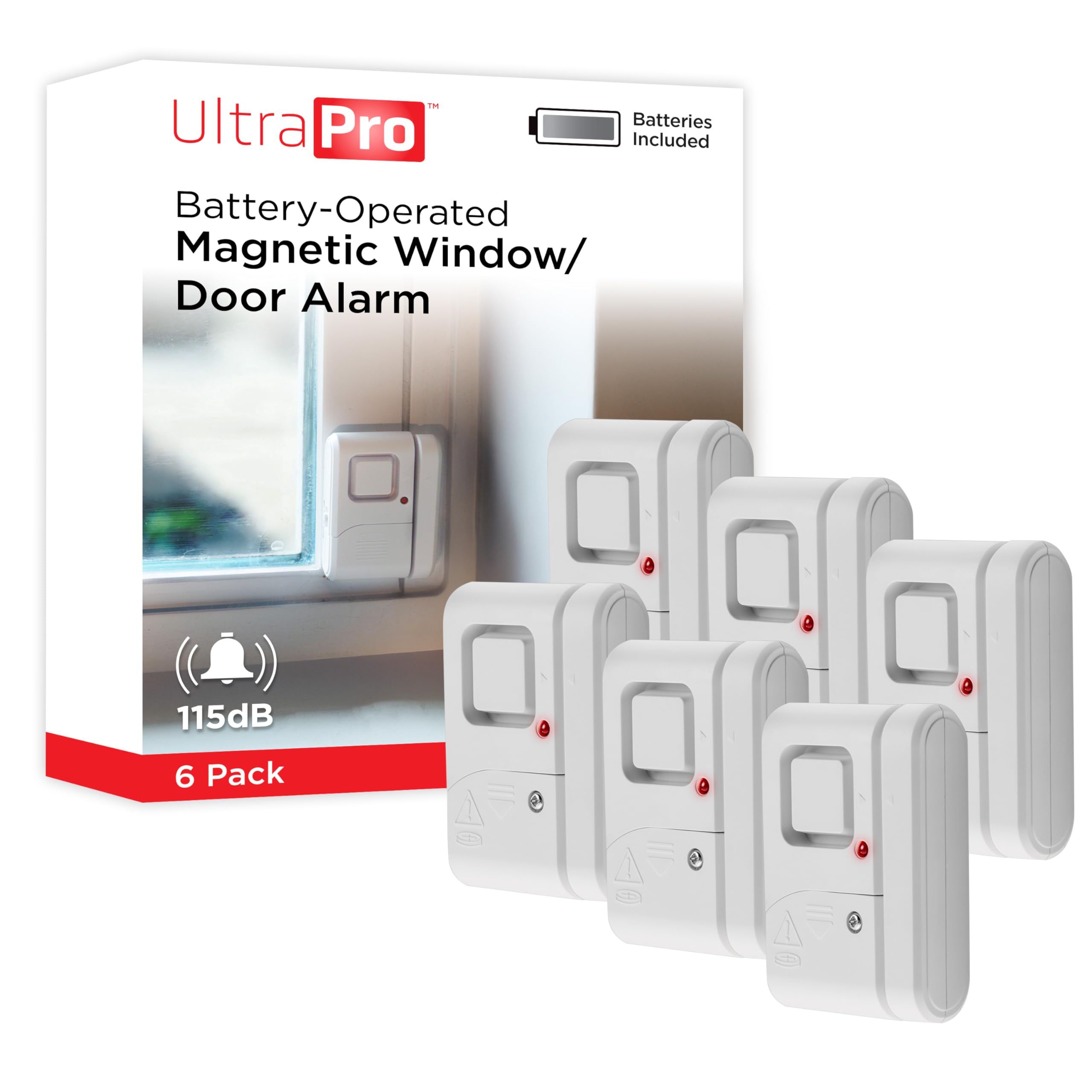 UltraPro Personal Security Window and Door Alarm, 6 Pack, Wireless Chime | DIY P
