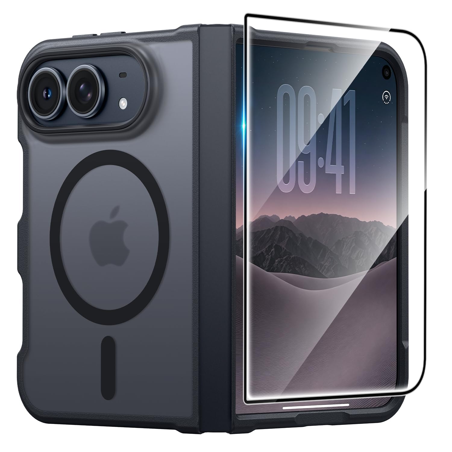 FNTCASE for iPhone Duo Case, Fit for Magsafe, Black | Screen Protector, Transluc