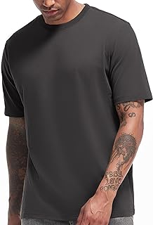 VEIISAR Men's Heavyweight T-Shirt, Long Sleeve Shirt, Brushed - Prewashed
