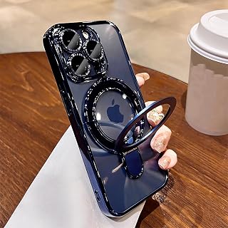 LXK Magnetic Stand for iPhone 15 Pro Max Case 6.7" Clear [Fit for MagSafe]