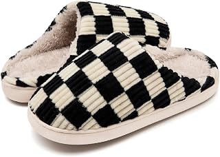 Guyarns House Slippers for Women,Fuzzy Mens Slippers,Casual House Shoes Memory Foam Womens Slippers Outdoor Indoor Warm Plush Bedroom Shoes with Faux Fur Lining