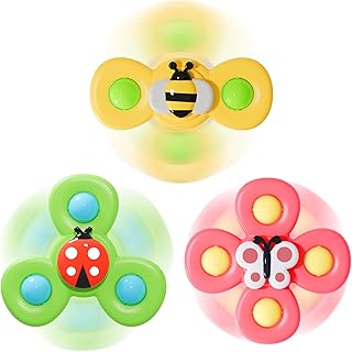 LiKee Strong Suction Cup Fidget Rotating Sensory Bath Toys for Baby 10+ Months (Insect-1)