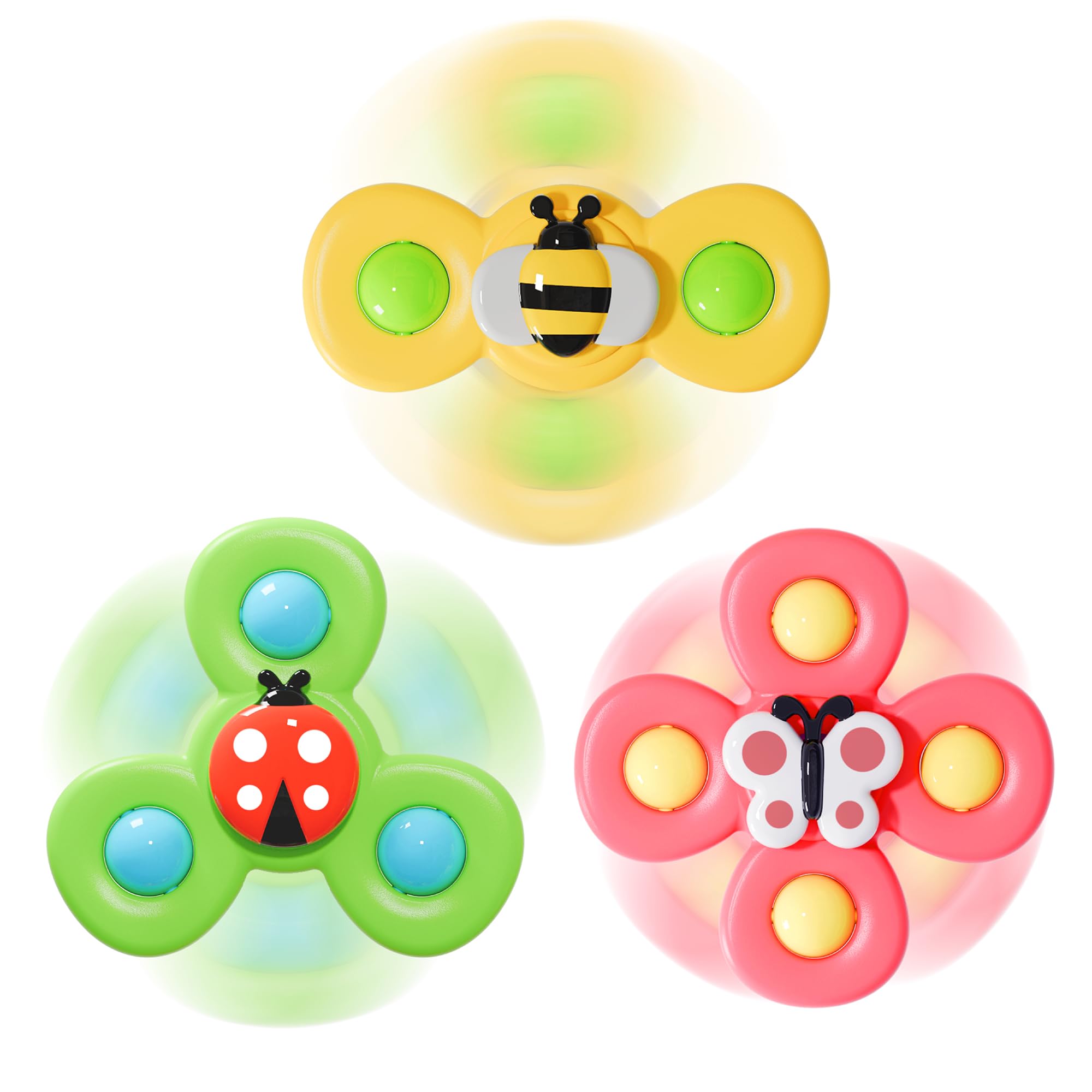 LiKee Strong Suction Cup Fidget Rotating Sensory Bath Toys for Baby 10+ Months (