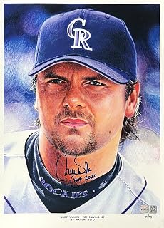 Larry Walker Signed Autographed Rockies Topps Living Set Art Print Inscribed HOF 2020 TRISTAR