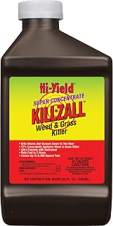 Hi-Yield (33692) Super Concentrate Killzall Weed & Grass Killer (32 oz) | Glyphosate 41% super concentrate - Kills weeds & grasses to root, mixes to treat large areas, 32 oz - Serious DIYers