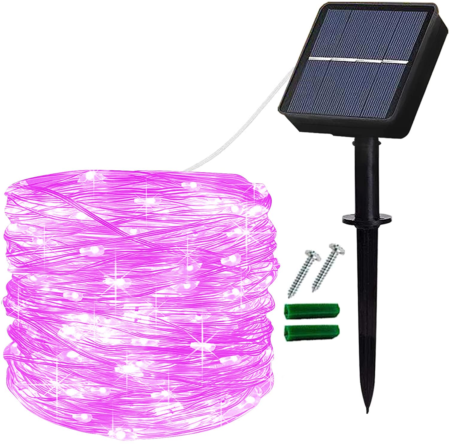 Lezonic Stringa di luci solari per esterni, 8 modalità, filo di rame, luci solar
