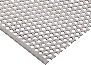 A36 Carbon Steel Perforated Sheet, Unpolished (Mill) Finish, Hot Rolled, Staggered 0.25" Holes, ASTM A36, 0.06" Thickness, 16 Gauge, 24" Width, 36" Length, 0.3125" Center to Center, OnlineMetals