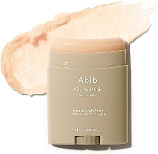 Abib Airy Sunstick Protection Bar SPF50+ Broad Spectrum, Semi-Matte Sunscreen Stick for Oily &amp; Combination Skin, No White Cast, Water-Resistant, Korean Sunscreen, 0.81 oz / 23 g