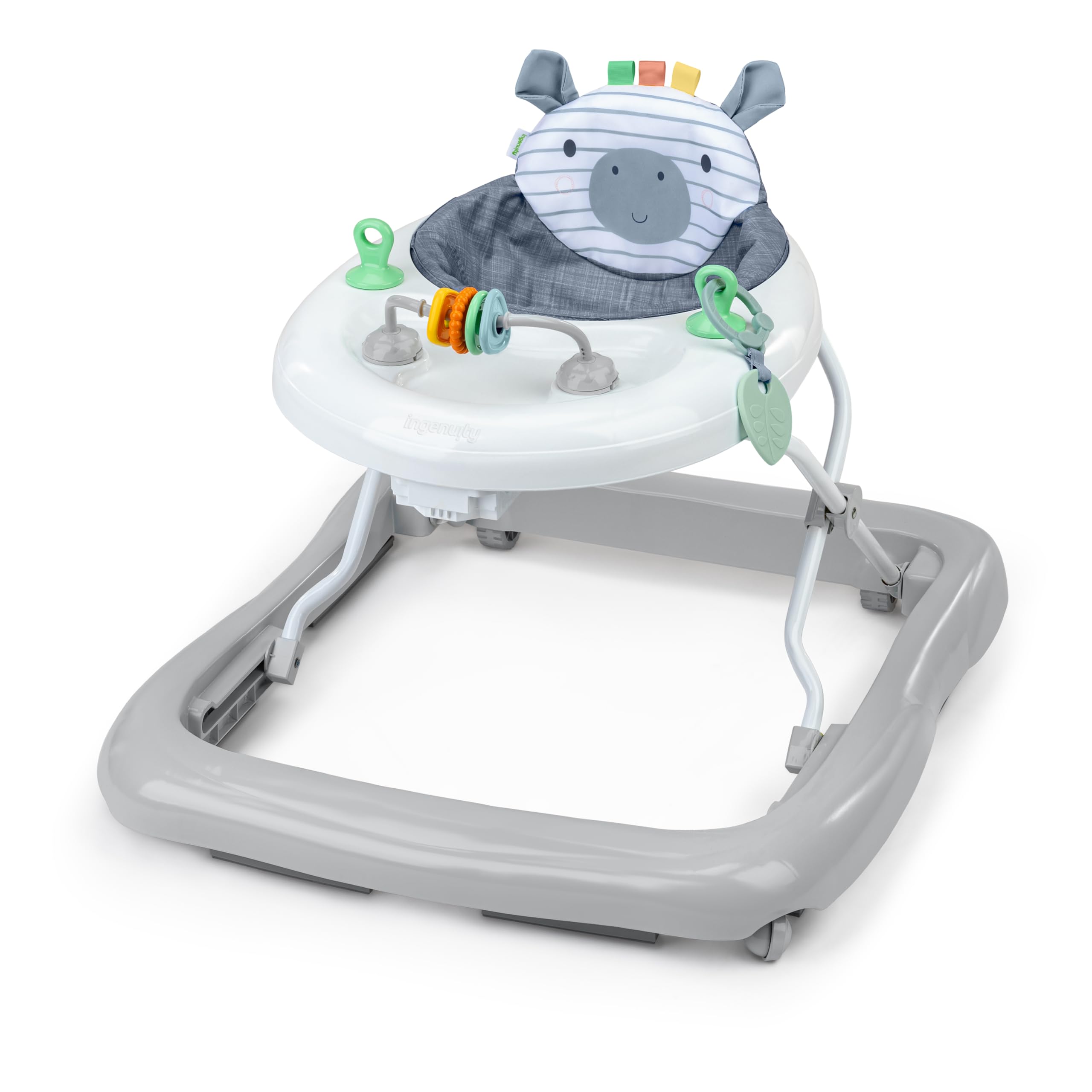 Ingenuity Smooth Strides Activity Baby Walker - Chambray, Developmental Walker, 