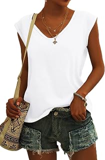 Women's Summer Casual Cap Sleeve Loose Fit T-Shirt