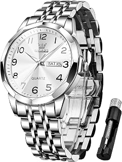 OLEVS Herrenuhren Business Diamant Kleid Luxus Armbanduhr Luminous Leicht zu lesen wasserdichte Edelstahluhr für Männer