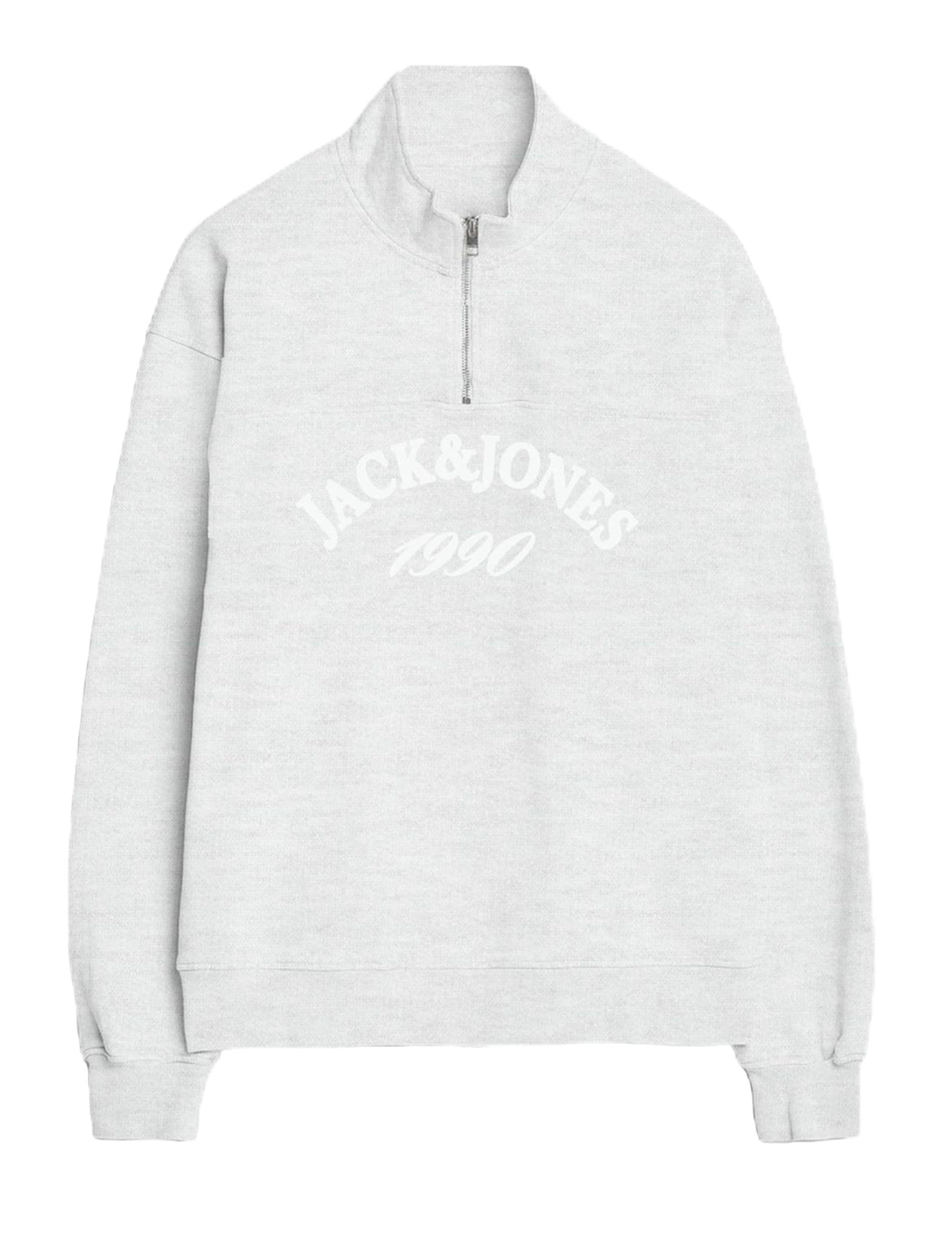JACK & JONES Jorbleecker Branding Sweat High Neck BF, Bright White, S